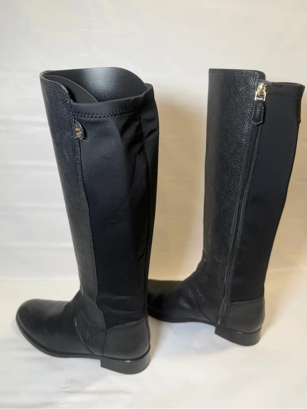 Tory Burch Selden Stretch Womens 8 M Black Leather Tall Riding Boots